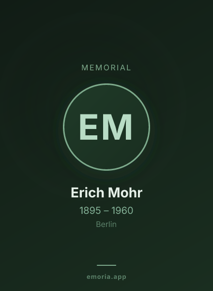 Memorial portrait of Erich Mohr