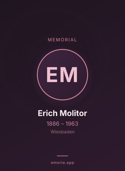 Memorial portrait of Erich Molitor