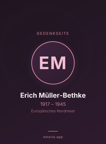 Gedenkportrait von Erich Müller-Bethke