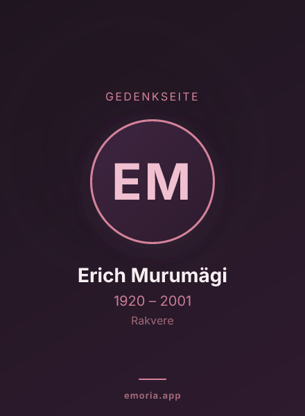 Gedenkportrait von Erich Murumägi