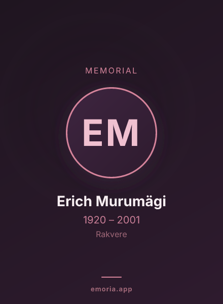 Memorial portrait of Erich Murumägi
