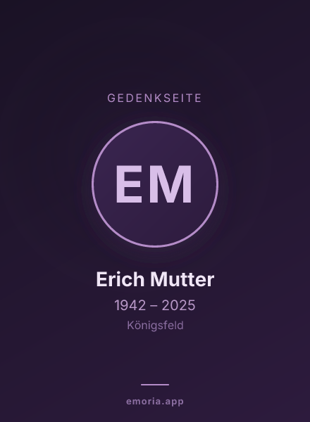 Gedenkportrait von Erich Mutter