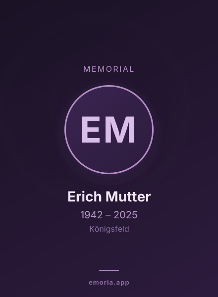 Memorial portrait of Erich Mutter