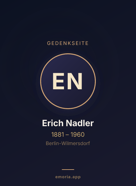Gedenkportrait von Erich Nadler