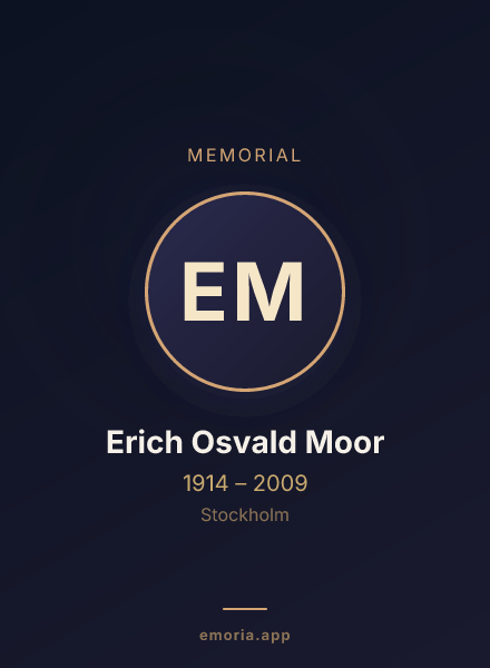 Memorial portrait of Erich Osvald Moor
