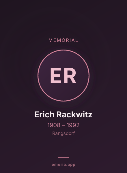 Memorial portrait of Erich Rackwitz