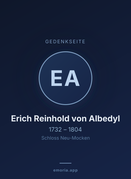 Gedenkportrait von Erich Reinhold von Albedyl