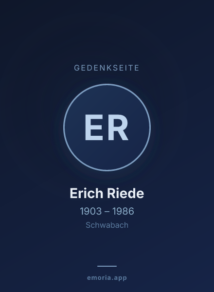 Gedenkportrait von Erich Riede