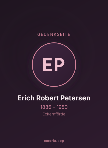 Gedenkportrait von Erich Robert Petersen