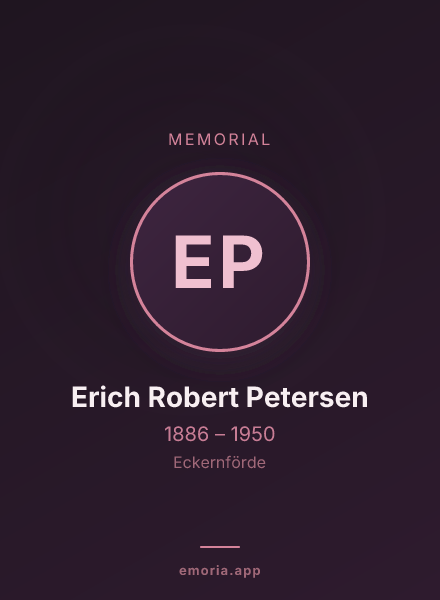Memorial portrait of Erich Robert Petersen