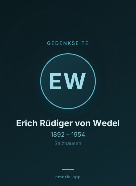 Gedenkportrait von Erich Rüdiger von Wedel