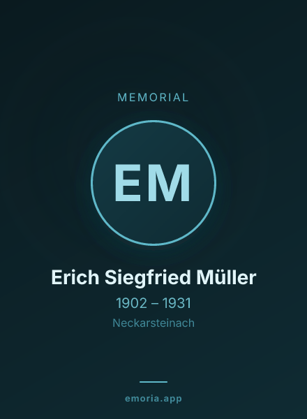 Memorial portrait of Erich Siegfried Müller