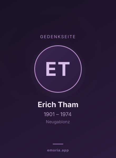 Gedenkportrait von Erich Tham