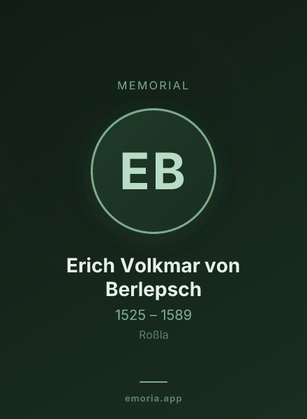 Memorial portrait of Erich Volkmar von Berlepsch