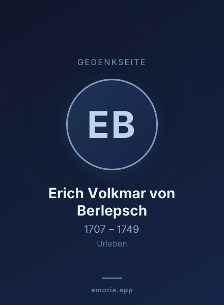 Gedenkportrait von Erich Volkmar von Berlepsch