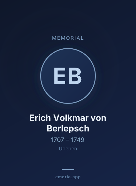 Memorial portrait of Erich Volkmar von Berlepsch