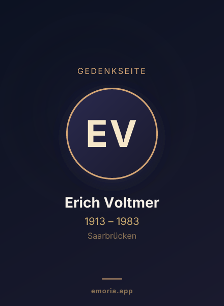 Gedenkportrait von Erich Voltmer