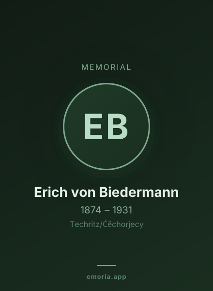 Memorial portrait of Erich von Biedermann