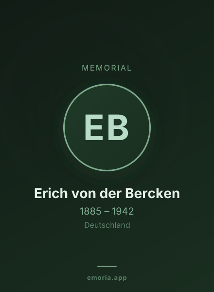 Memorial portrait of Erich von der Bercken
