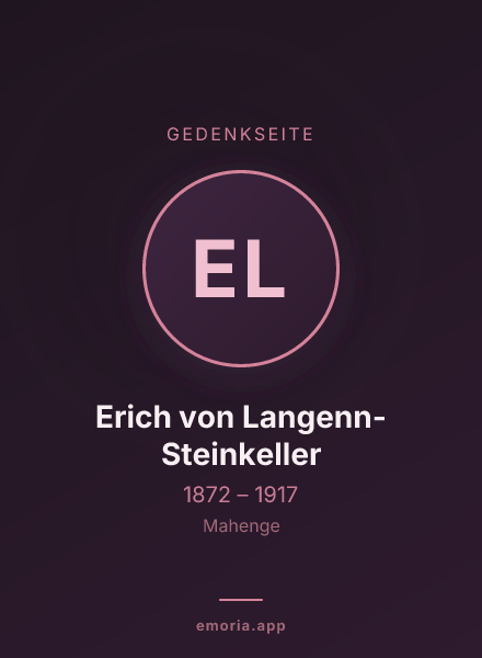 Gedenkportrait von Erich von Langenn-Steinkeller
