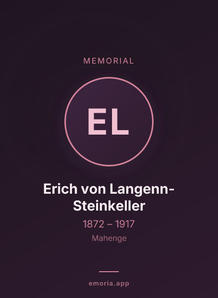 Memorial portrait of Erich von Langenn-Steinkeller