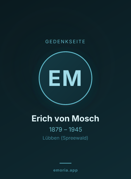 Gedenkportrait von Erich von Mosch