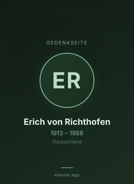 Gedenkportrait von Erich von Richthofen