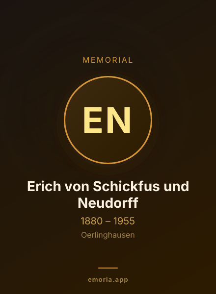 Memorial portrait of Erich von Schickfus und Neudorff