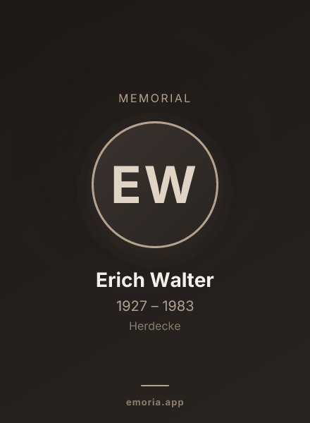 Memorial portrait of Erich Walter
