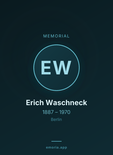 Memorial portrait of Erich Waschneck