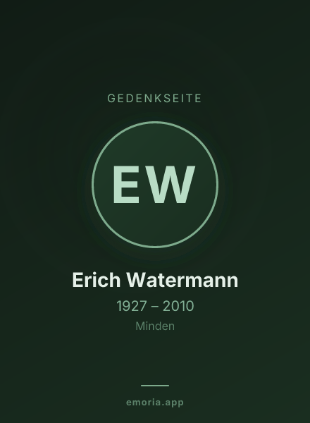 Gedenkportrait von Erich Watermann