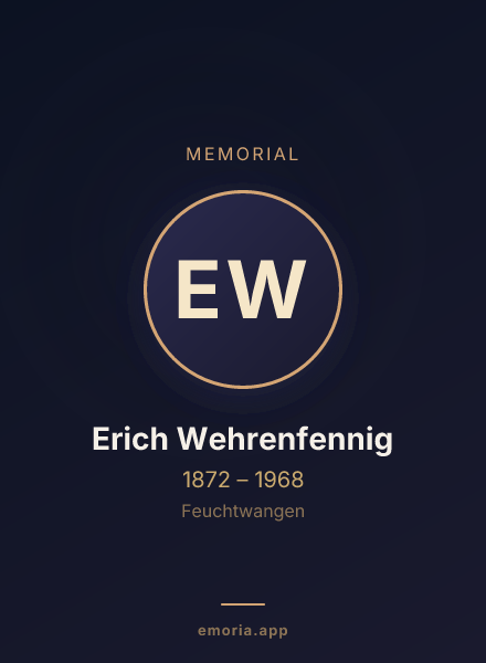 Memorial portrait of Erich Wehrenfennig