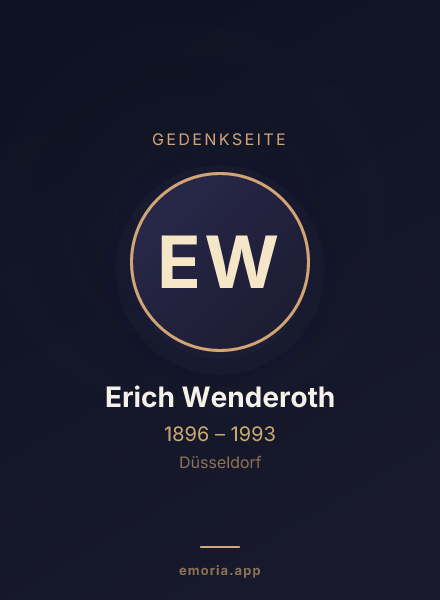 Gedenkportrait von Erich Wenderoth