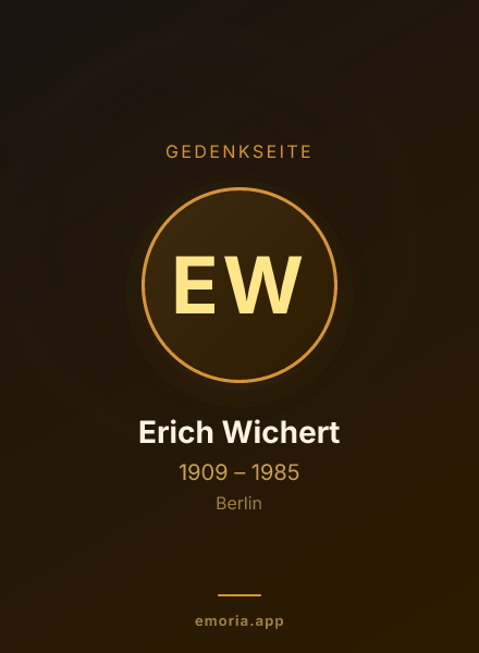 Gedenkportrait von Erich Wichert