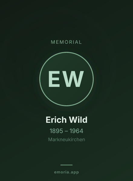 Memorial portrait of Erich Wild