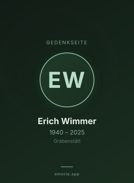 Gedenkportrait von Erich Wimmer