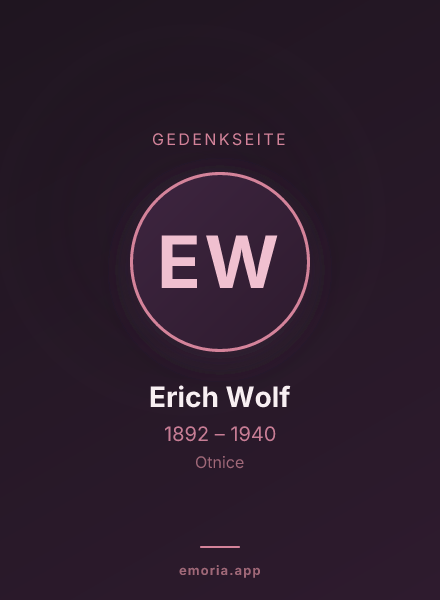 Gedenkportrait von Erich Wolf