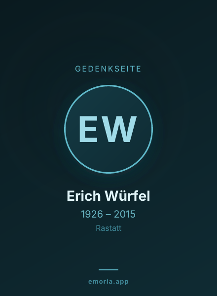 Gedenkportrait von Erich Würfel