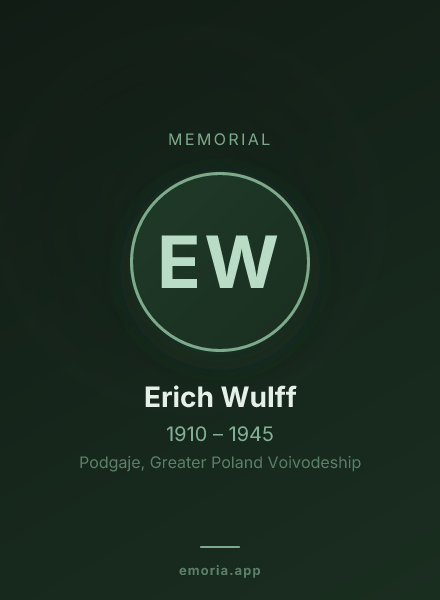 Memorial portrait of Erich Wulff