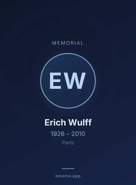 Memorial portrait of Erich Wulff
