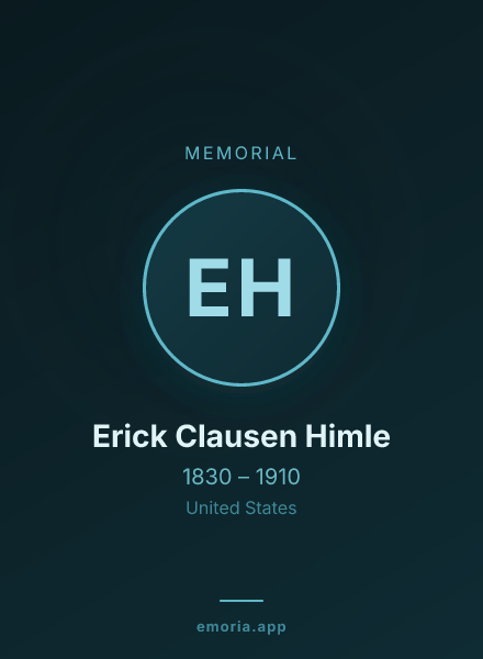 Memorial portrait of Erick Clausen Himle