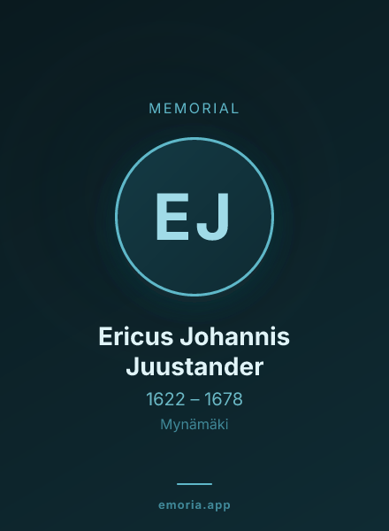 Memorial portrait of Ericus Johannis Juustander