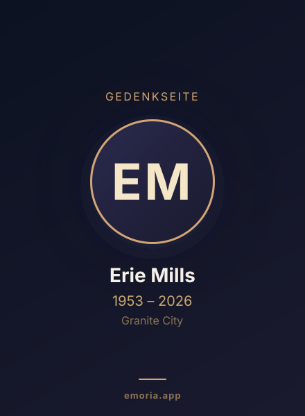 Gedenkportrait von Erie Mills