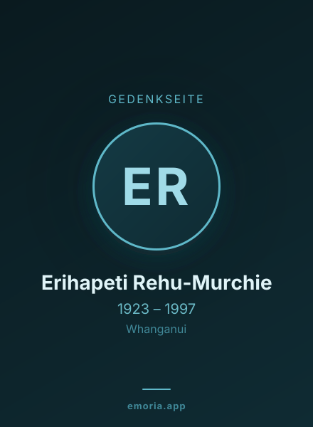 Gedenkportrait von Erihapeti Rehu-Murchie
