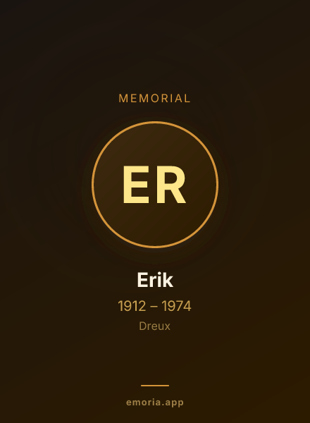 Memorial portrait of Erik