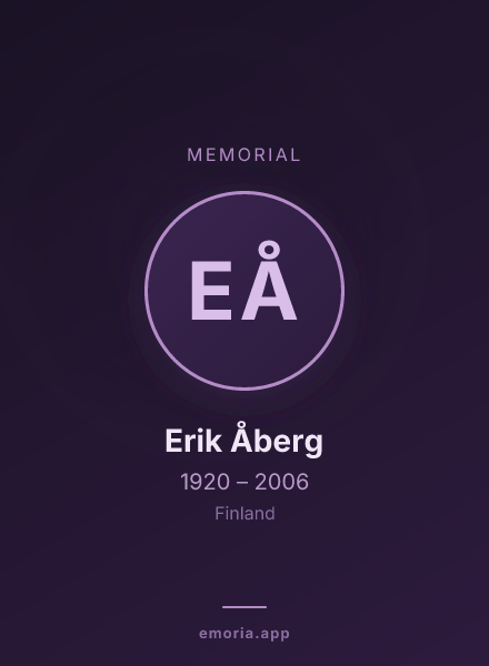 Memorial portrait of Erik Åberg