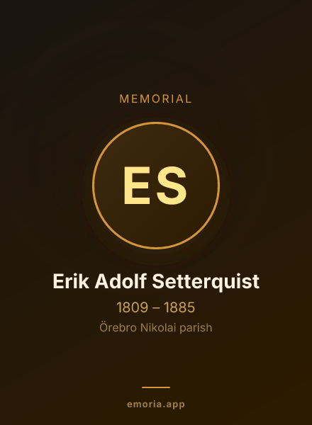 Memorial portrait of Erik Adolf Setterquist