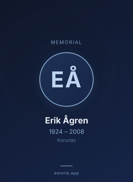 Memorial portrait of Erik Ågren