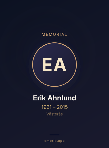 Memorial portrait of Erik Ahnlund