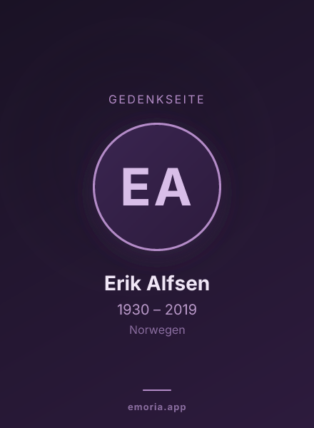 Gedenkportrait von Erik Alfsen